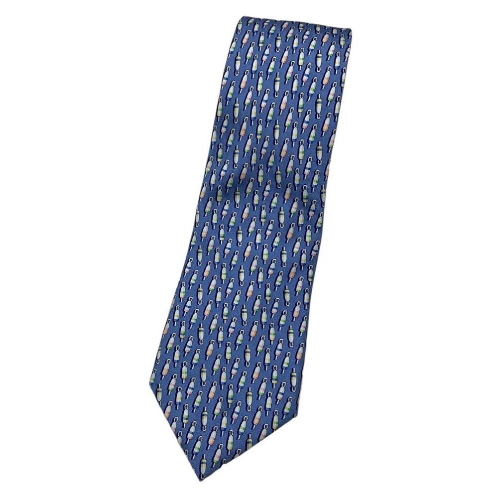 NWOT VINEYARD VINES 100% Silk Necktie DESIGNER Tie Blue Sweet W:3.8"